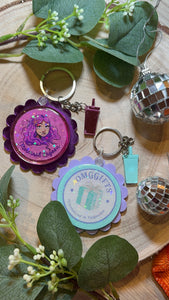 Smart Business Keyrings Scalloped Edges (Pastel / Effect colours only)