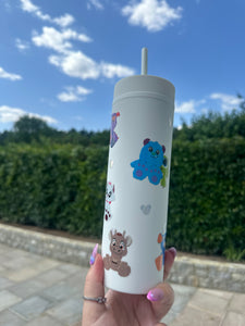 Big feet plushie skinny tumbler