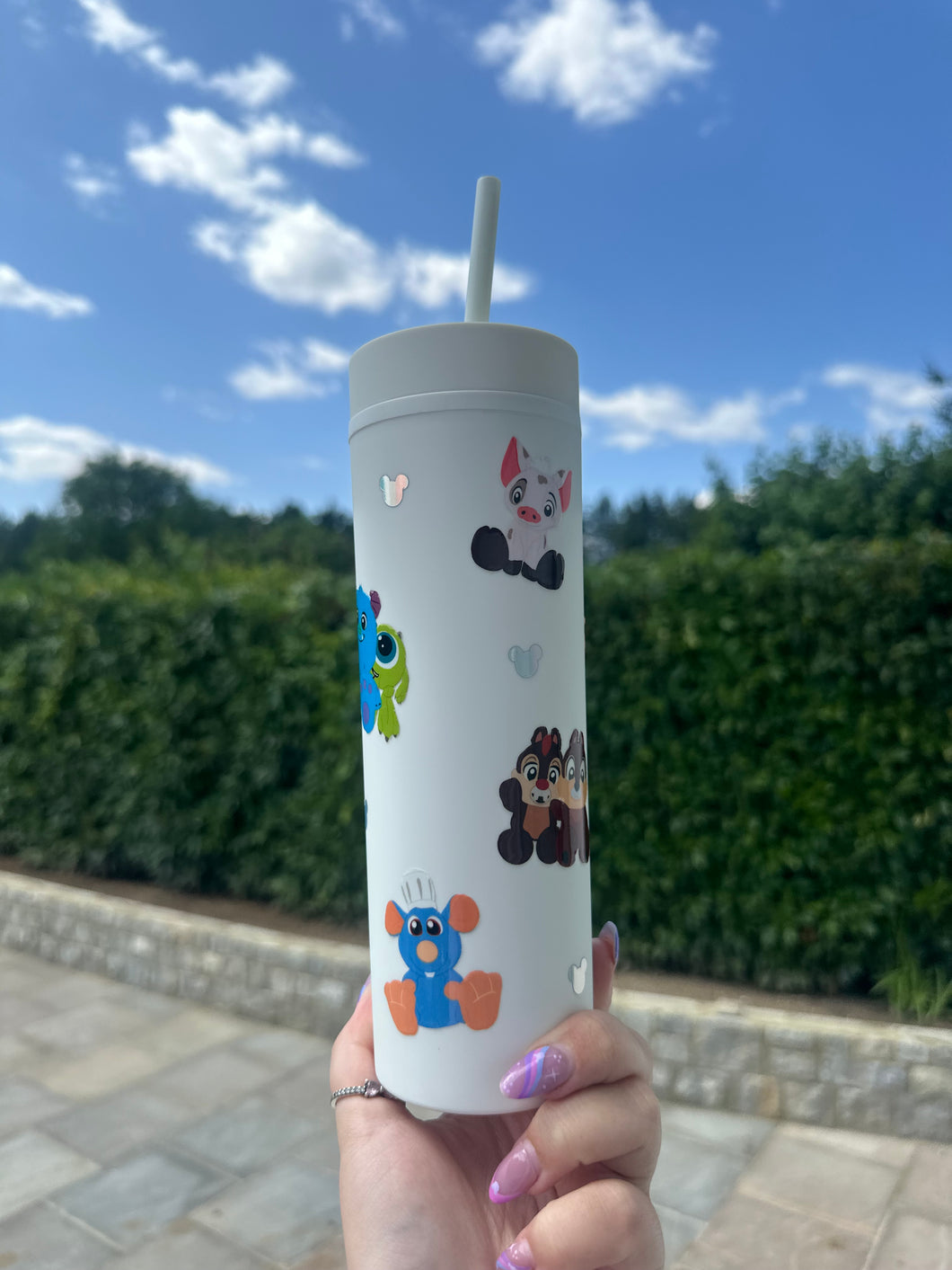 Big feet plushie skinny tumbler