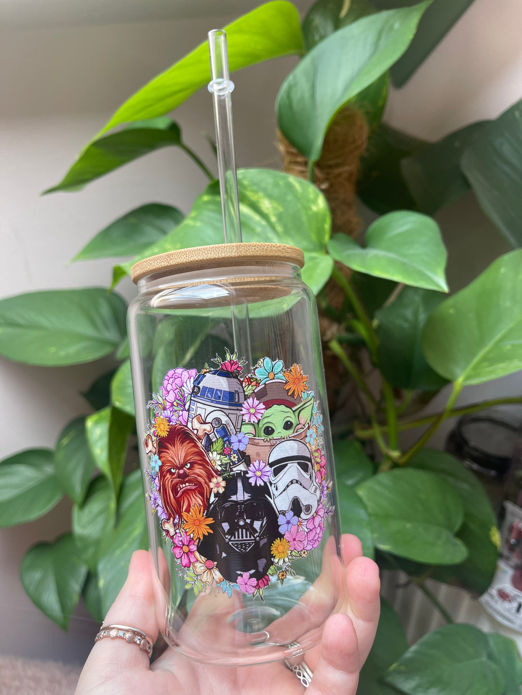 Flower Star Wars glass